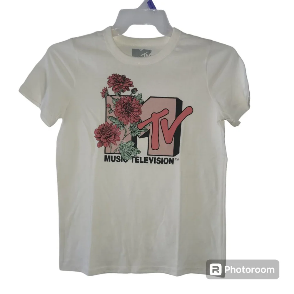 Women's MTV White T-Shirt Size S - Picture 2 of 6